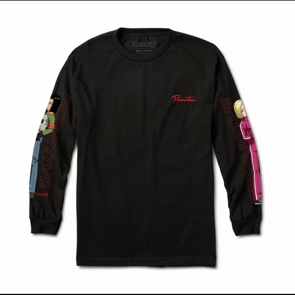 Primitive x Dragon Ball Super Androids Black Long Sleeve T-Shirt - Picture 1 of 11